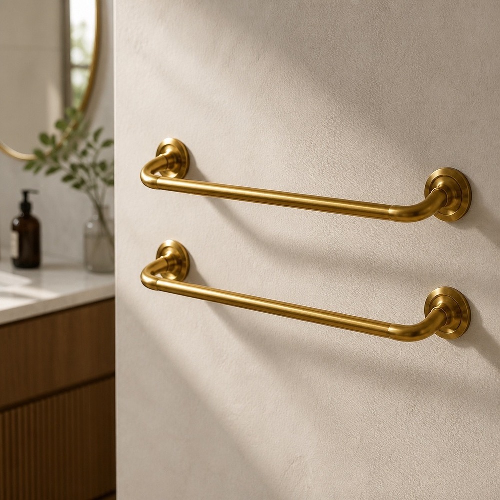 Restoration Hardware Sutton Towel Bar Set 18in Aged Brass 23200882 Luxury Decor